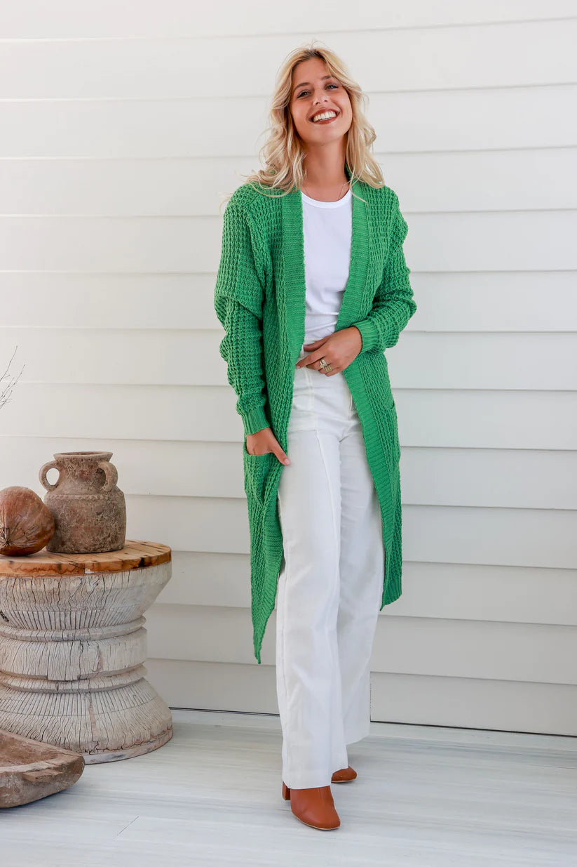 Lila Long Cardigan | Pistachio