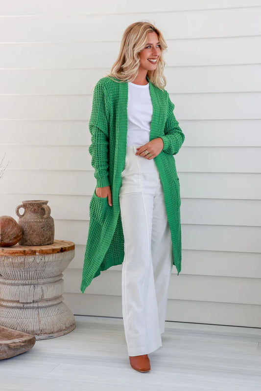 Lila Long Cardigan | Pistachio