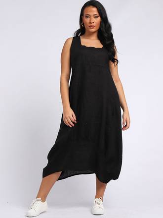 Gabriella Linen Dress | Black