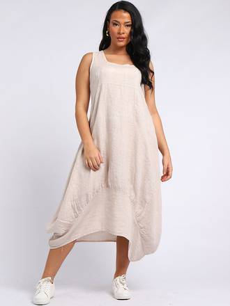 Gabriella Linen Dress | Beige