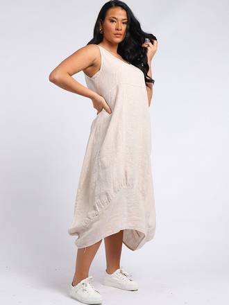 Gabriella Linen Dress | Beige