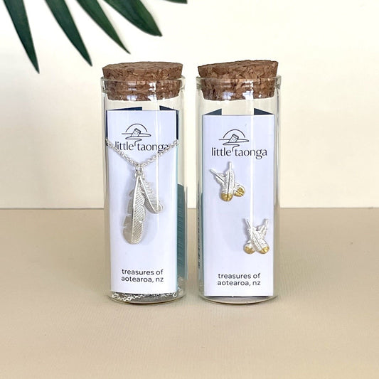 Little Taonga Silver | Huia Feather Necklace