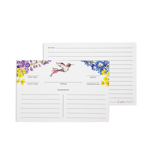 Lola Design | Botanicals Hummingbird Recipe Tin