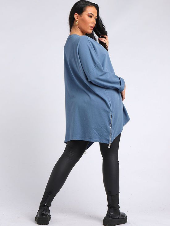 Romance Plus Size Sweter | Denim Blue