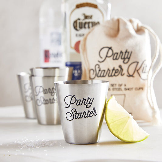 Stainless Steel Shot Cups - Party Starter 4pk