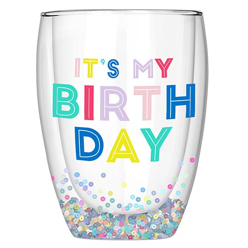 Dbl Wall Stemless Glasses - Its My Birthday