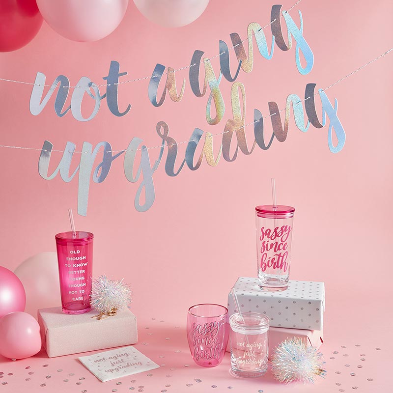 Glass Tumbler W/Straw - Old Enough