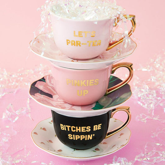 Tea Cup & Saucer Set - Whiskey/Tea Cup