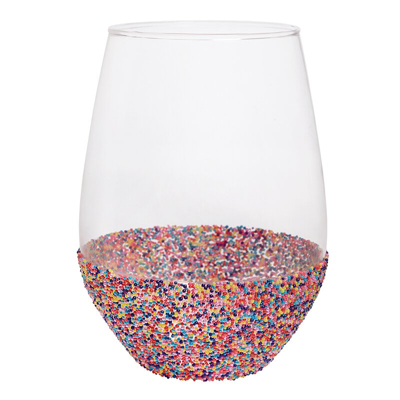 Jumbo Stemless Wine Glass - Sprinkle Dip