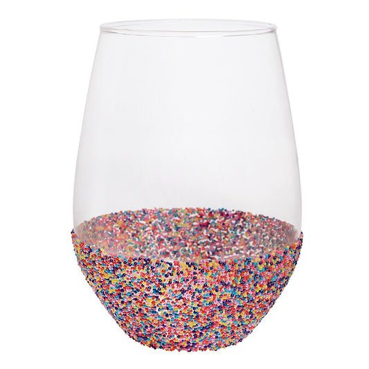 Jumbo Stemless Wine Glass - Sprinkle Dip
