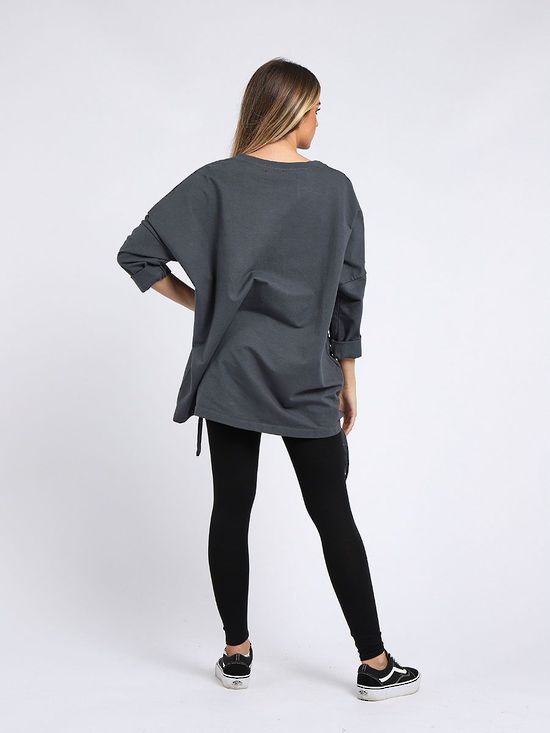 Starburst Cotton Sweater Charcoal