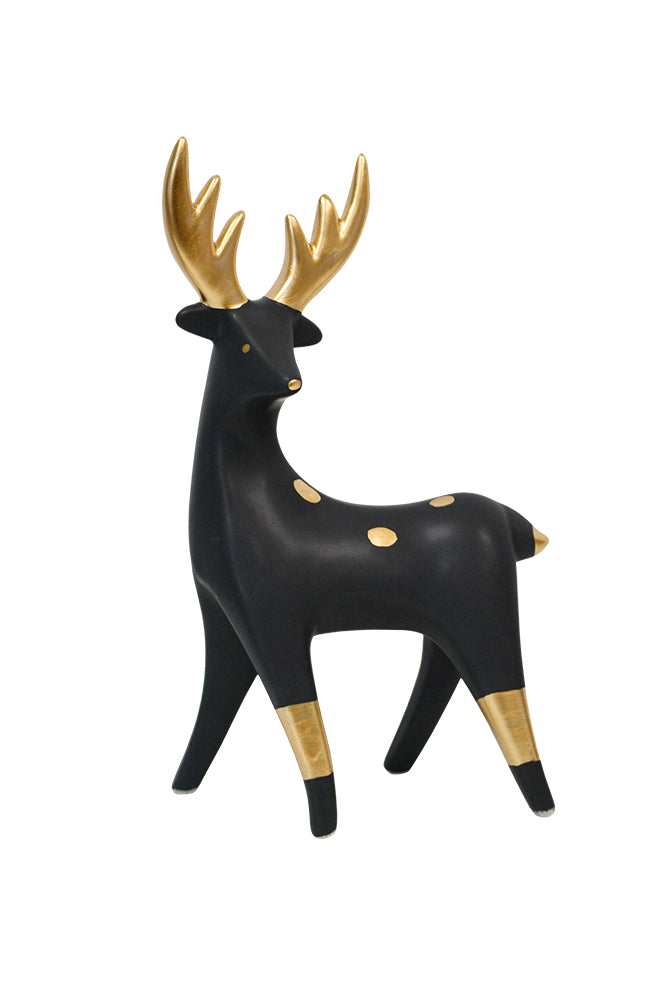 Blk/Gold Modern Ceramic Deer | Large