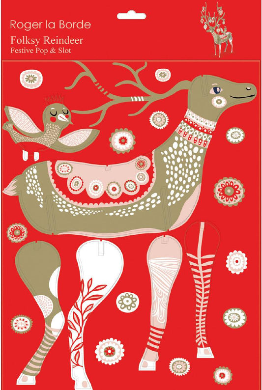 Roger La Borde - Large Folksy Reindeer - Christmas Pop & Slot