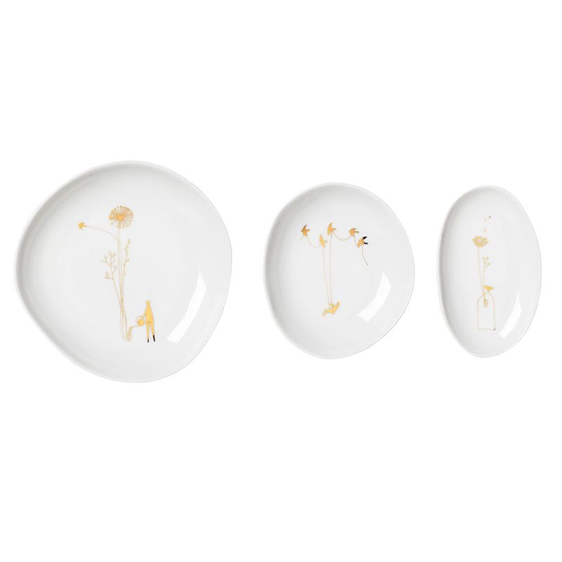 Räder - Wonderland Set of 3 Gold - Porcelain Bowl