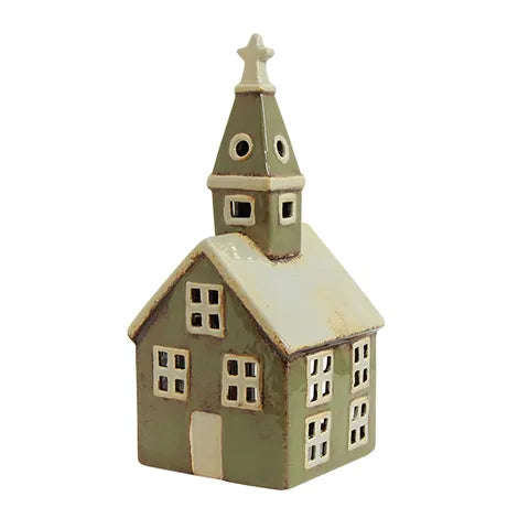 Alsace Tealight Church | Olive Green