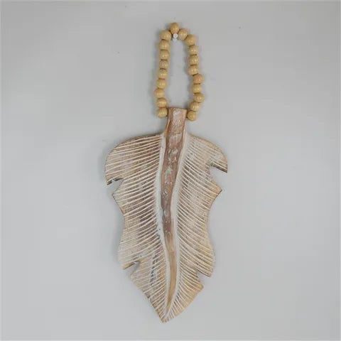 Large Wooden Leaf | White Wash
