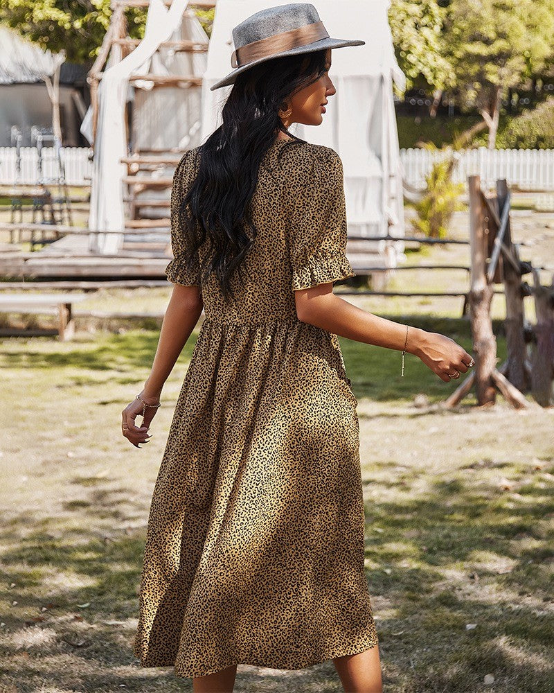 Lilly Leopard Dress | Tan