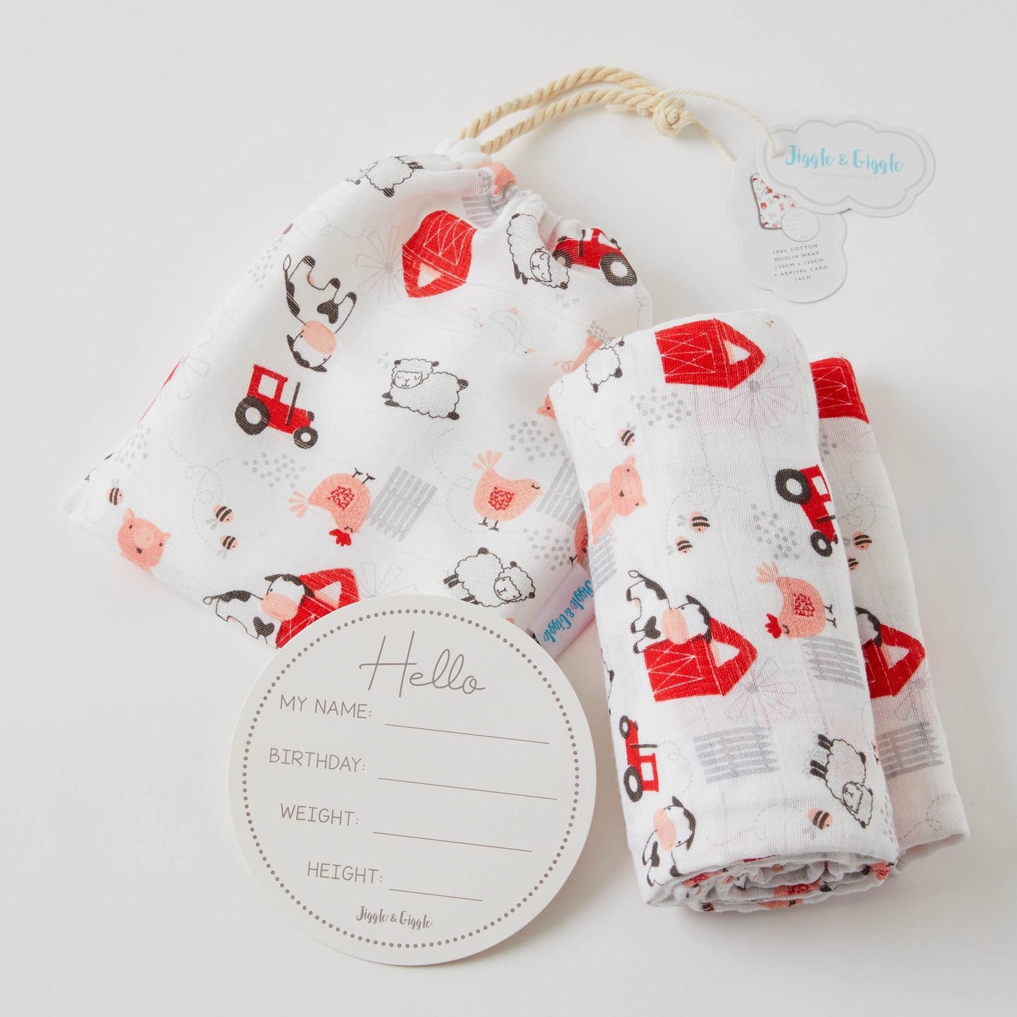 Farm Animals Muslin Wrap