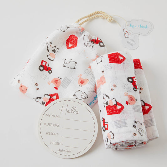 Farm Animals Muslin Wrap
