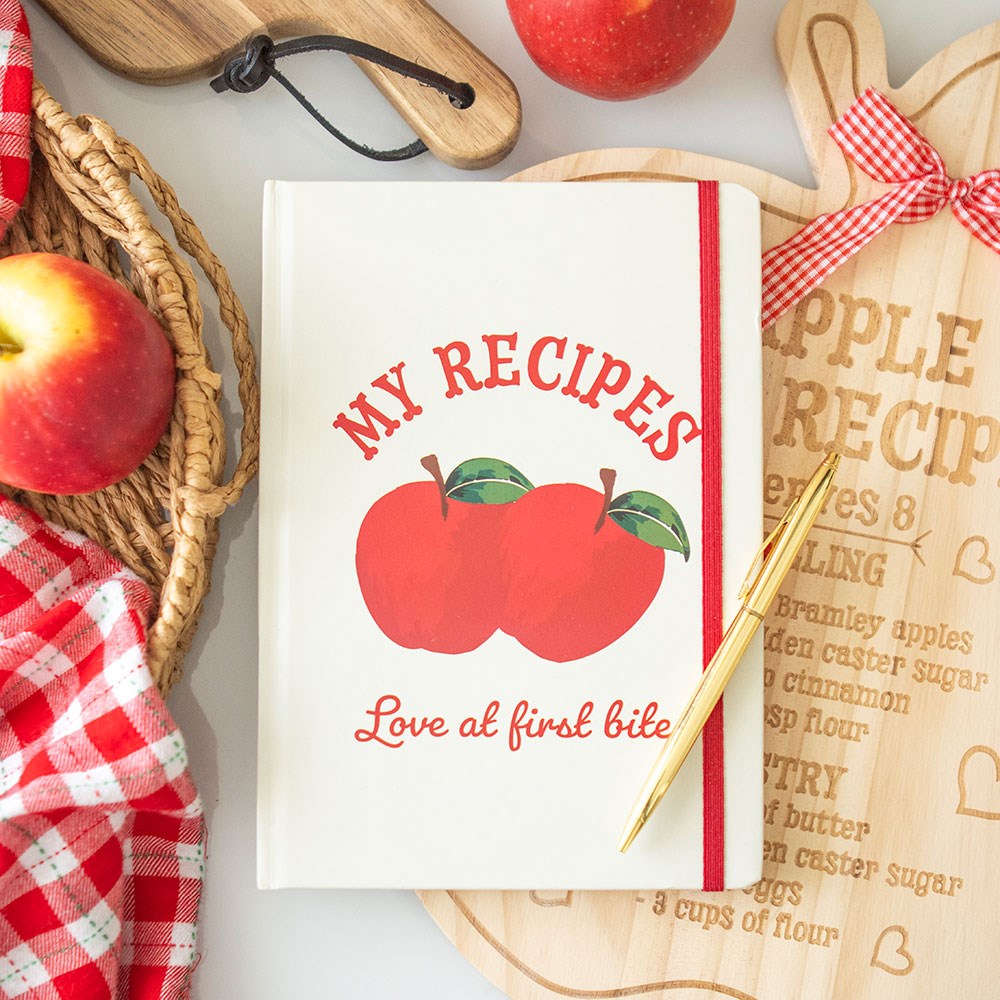 My Recipes notebook with pen