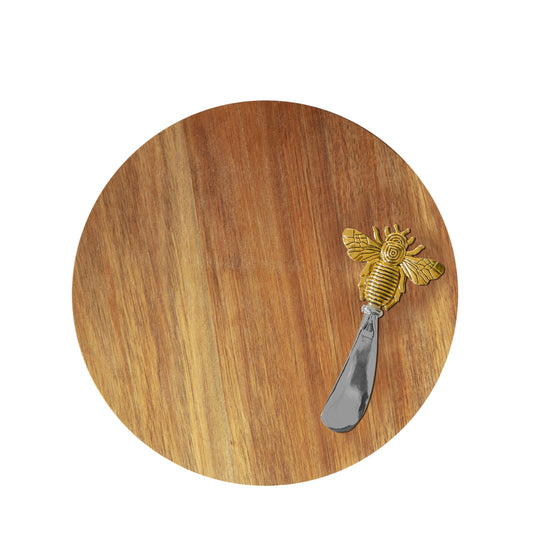 Cheese board with bee knife