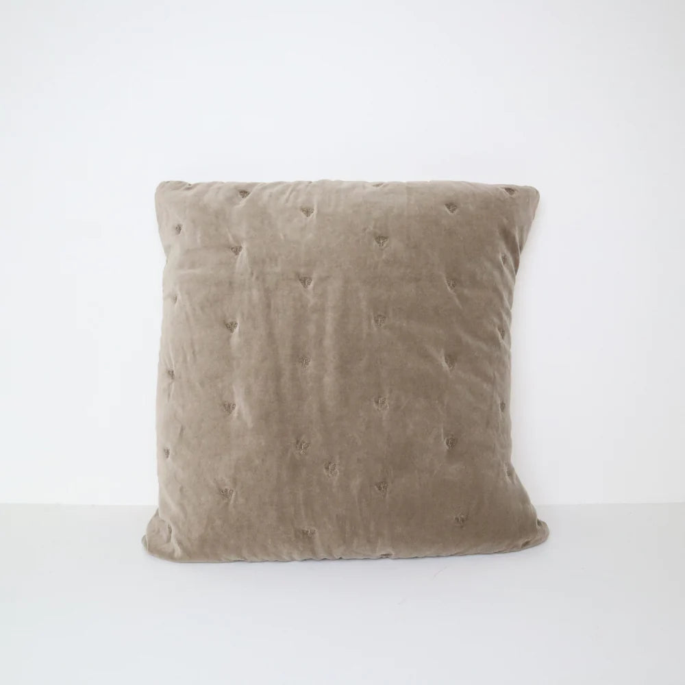 Mason Bee Velvet Cushion | Stone