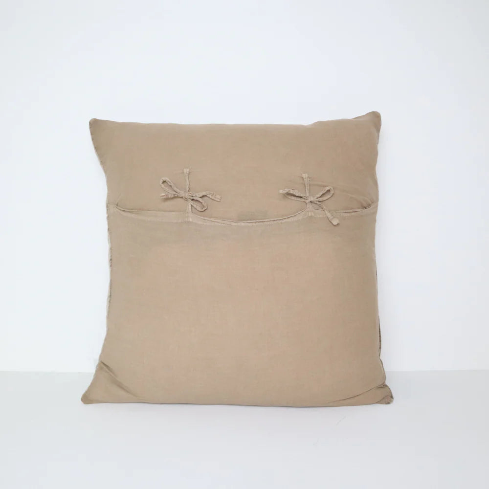 Mason Bee Velvet Cushion | Stone