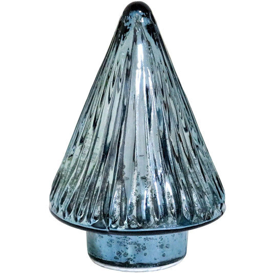 Glass Xmas Tree Glossy Dove Sml Led