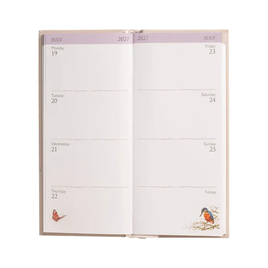 2027 Wrendale Week To View Bird Slim Diary