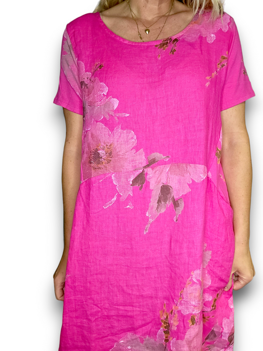 Hot Pink Meadow Bloom Jungle Dress