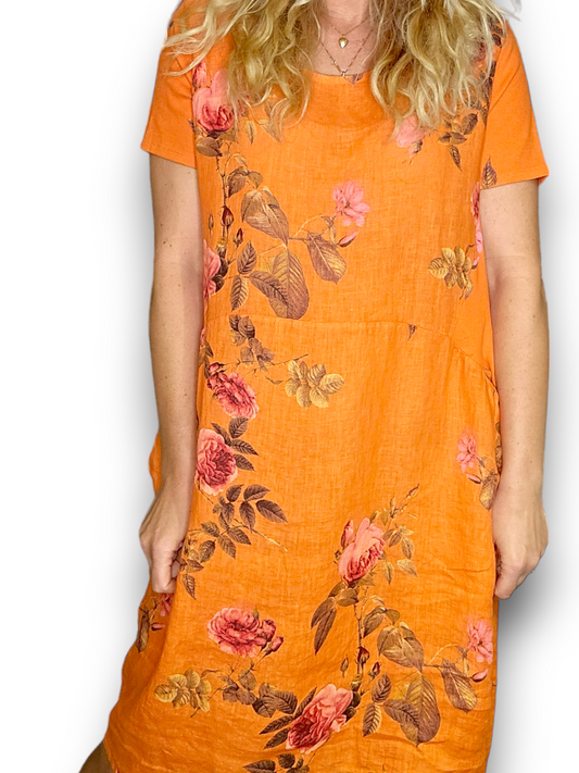 Orange Thorn Blossom Jungle Dress