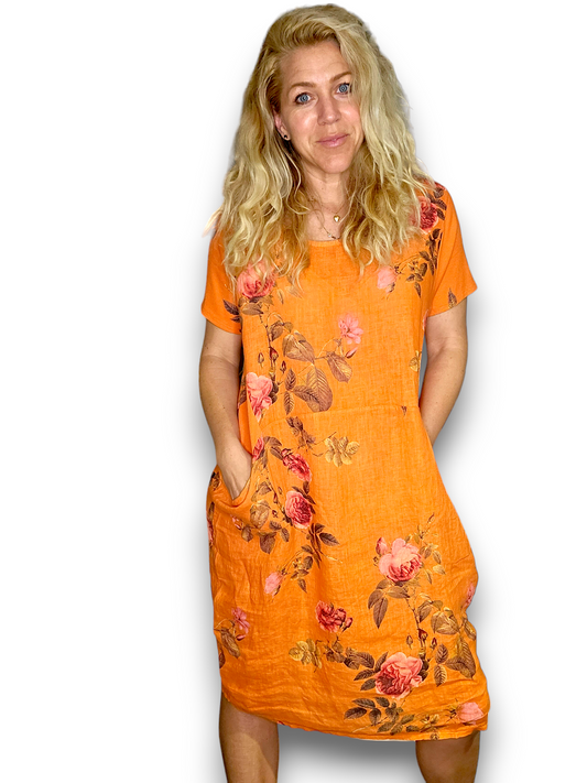 Orange Thorn Blossom Jungle Dress
