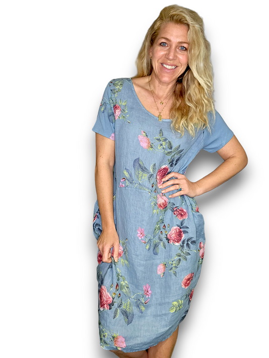 Helga May | Thorn Blossom Jungle Dress in Petrol