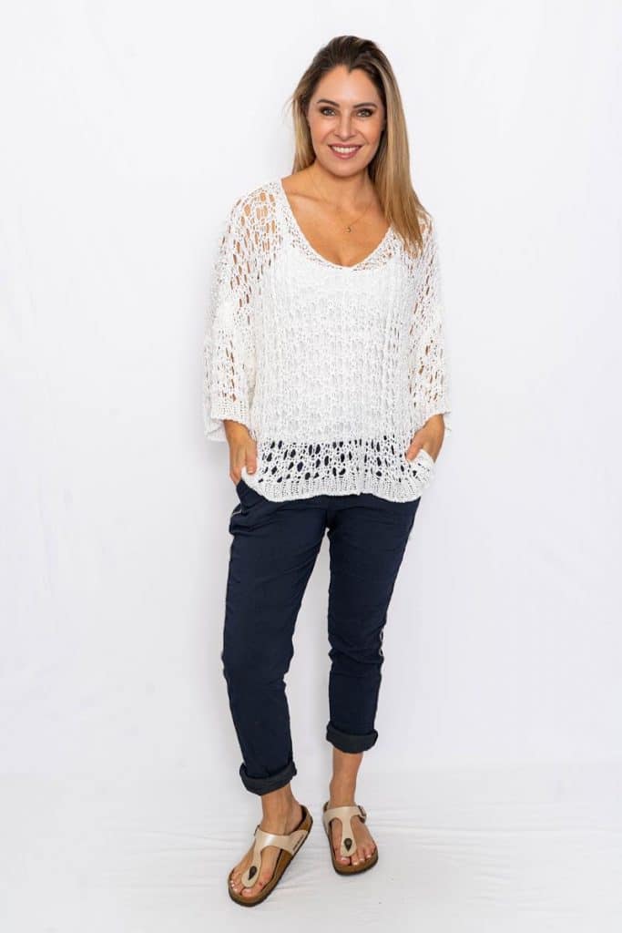 Kaila Crochet Top | White