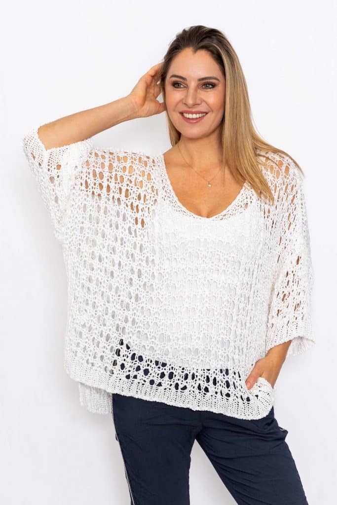 Kaila Crochet Top | White