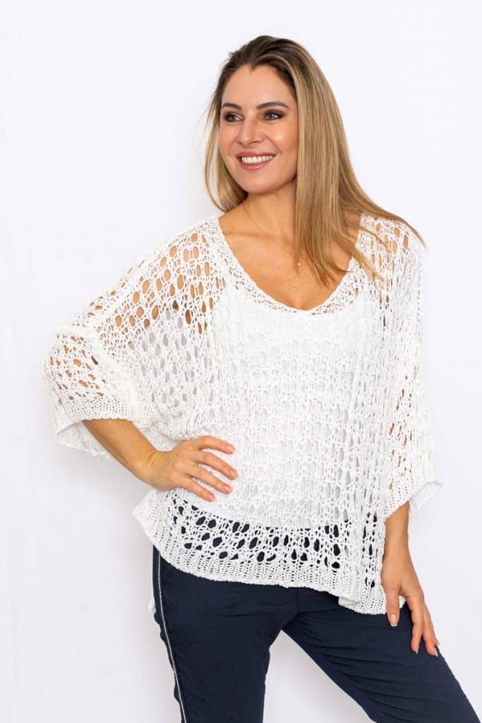 Kaila Crochet Top | White