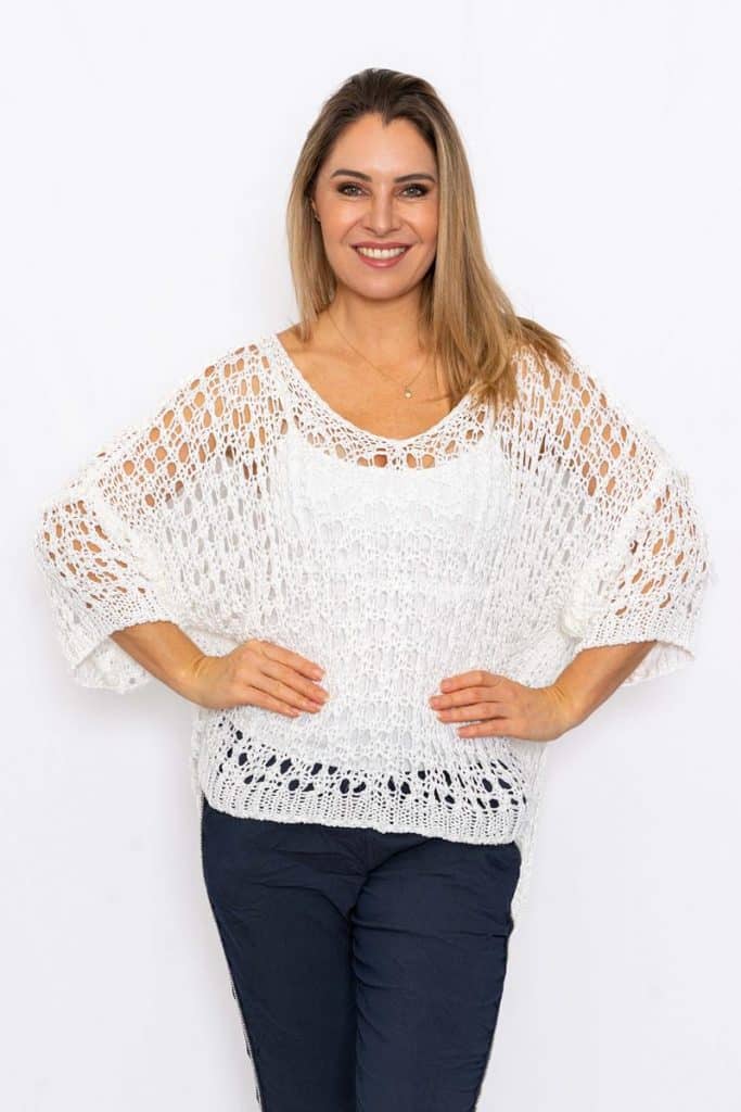 Kaila Crochet Top | White