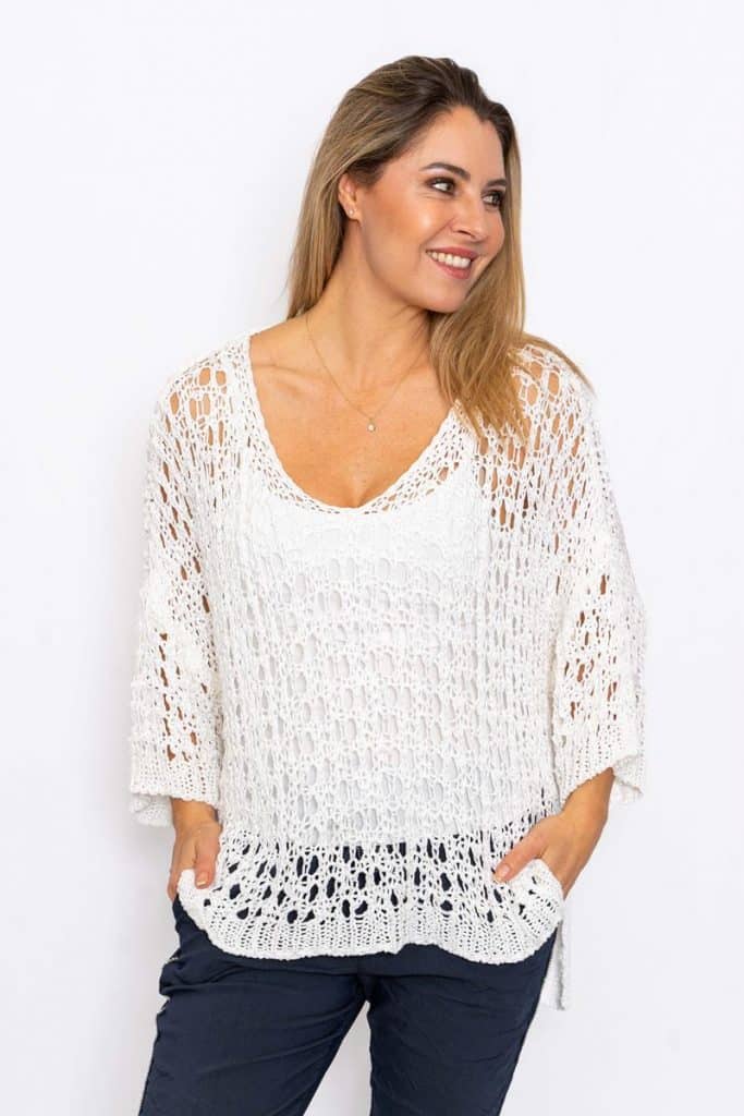 Kaila Crochet Top | White