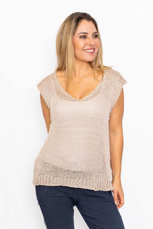 Velma Knit Top | Beige