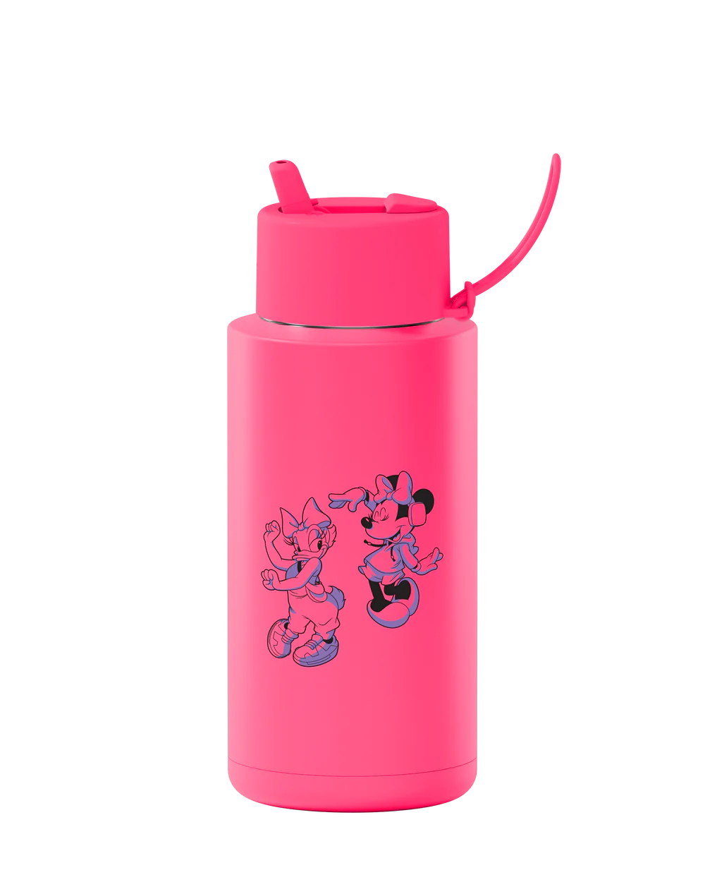 34oz SS Ceramic Reusable Bottle Minnie & Daisy Neon Pink with Flip Straw Lid