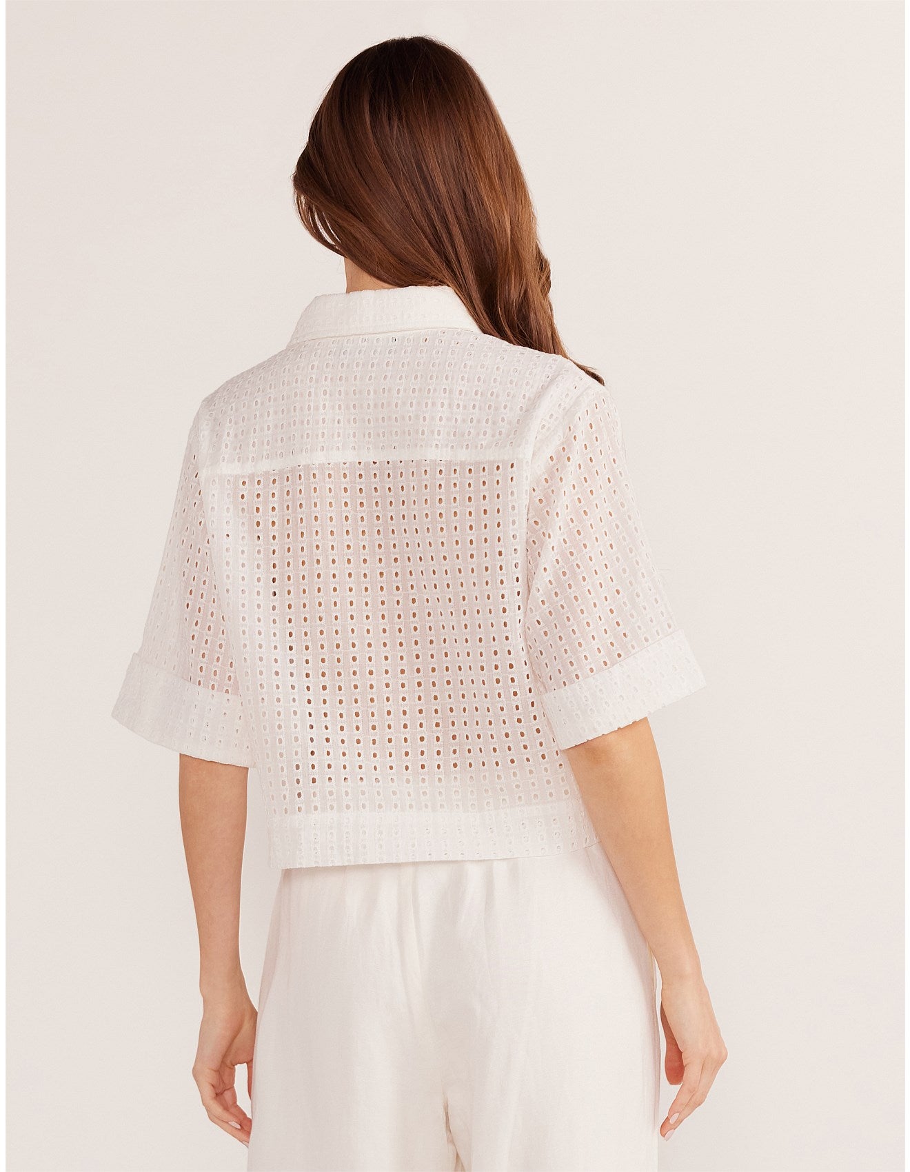 FRIDA BRODERIE CROP SHIRT
