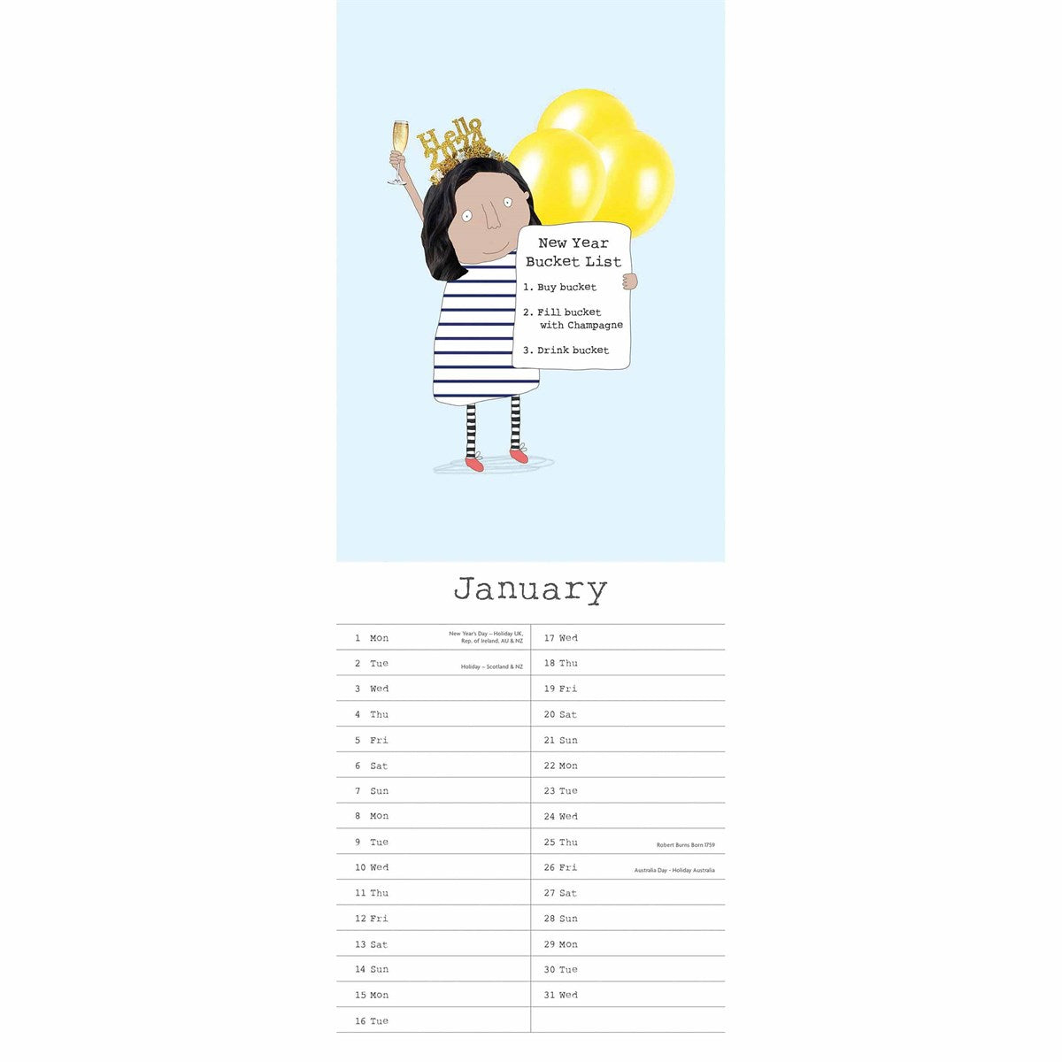 Rosie Made a Thing Slim Calendar 2024