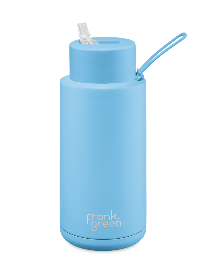 Frank Green Ceramic Reusable Bottle 1 litre | Sky Blue