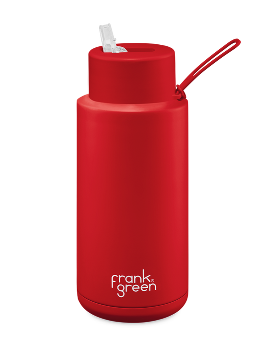 Limited Edition Ceramic Reusable Bottle - 34oz | Atomic Red