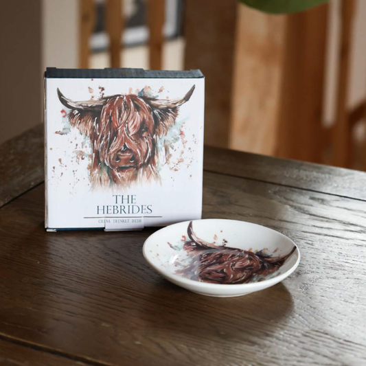 Meg Hawkins highland cow trinket dish