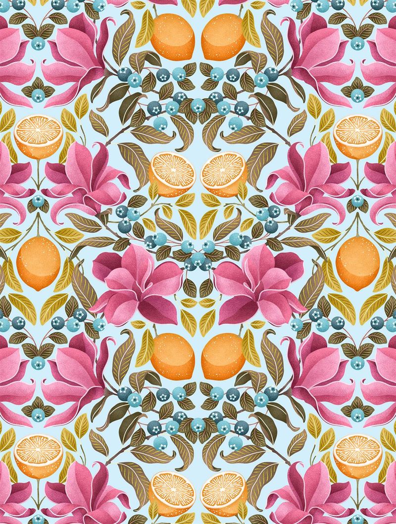 Catherine Marion - Lemons & Magnolia - Tea Towel