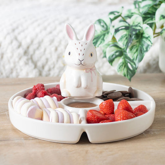 Bunny chip & dip snack dish