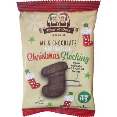 Potter Brothers Vanilla Milk Chocolate Marshmallow Christmas Stocking 70g