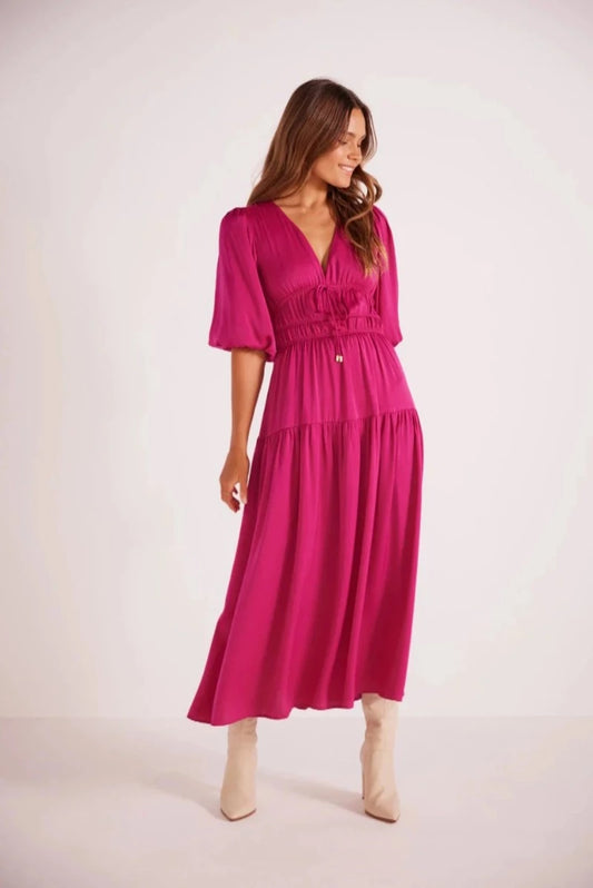 Safira Midi Dress | Berry