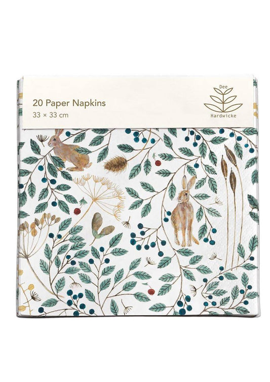 Museums & Galleries - Hares & Berries 20 Pkt - Paper Napkins